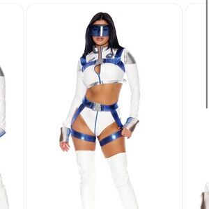 Futuristic Blue and Silver astronaut Costume Set